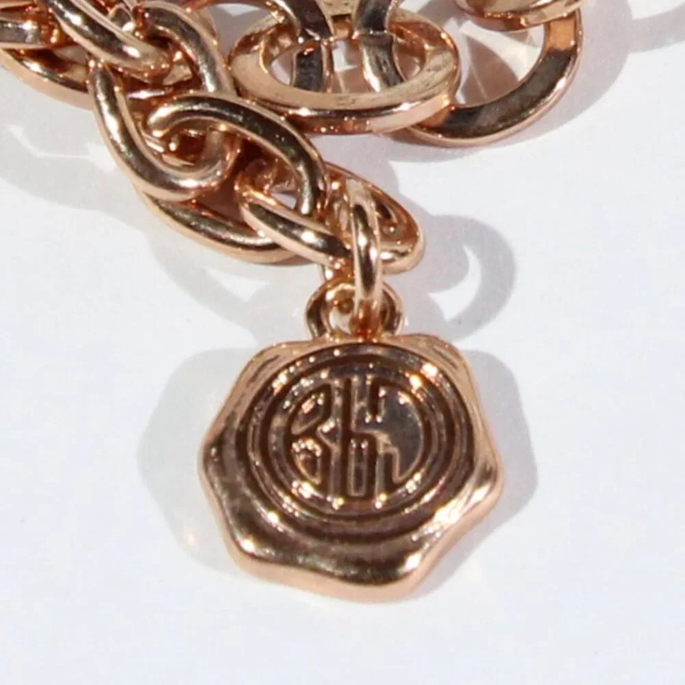 RJ Graziano Rose Gold Tone Necklace with Clear Rhinestones - Picture 7 of 9